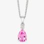 Tivon 18ct White Gold Pear-Cut Pink Morganite & Diamond Necklace PW-0899-PMG