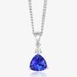 Tivon Classic 18ct White Gold Trillion-Cut Tanzanite & Diamond Necklace CPW1STR7TZ