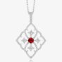 Tivon 18ct White Gold Ruby & Diamond Fleur De Lis Necklace PW-0768-RB