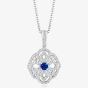 Tivon 18ct White Gold Sapphire & Diamond Vintage Necklace PW-0813-BS