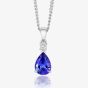 Tivon 18ct White Gold Pear-Cut Tanzanite & Diamond Necklace CPW1SPR8TZ