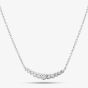18ct White Gold 0.52ct Brilliant Cut Graduated Curve Necklace LG255/NA