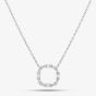 18ct White Gold 0.36ct Baguette & Brilliant Cut Diamond Open Circle Necklace LG253/NA