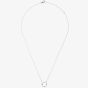 18ct White Gold 0.36ct Baguette & Brilliant Cut Diamond Open Circle Necklace LG253/NA