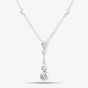 18ct White Gold 0.56ct Brilliant Cut Diamond Dropper Bar Necklace LG250/NA