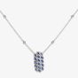 18ct White Gold Marine Sapphire and Diamond Wave Cluster Necklace LG193/NA(BS)