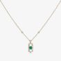 18ct Gold Gatsby Baguette-cut Emerald and Round Diamond Dropper Necklace LG194/NB(EM)
