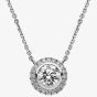 18ct White Gold 0.98ct Diamond Round Cluster Necklace 51LDH-W002
