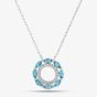 18ct White Gold Marquise Cut Blue Topaz & Brilliant Cut Diamond Openwork Necklace P38157GW18TB