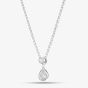 18ct White Gold 0.31ct Pear & Brillaint Cut Diamond Dropper Necklace P22430GW18DD
