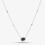 18ct White Gold 1.06ct Sapphire & Diamond Cluster Necklace NTX1661 18KW