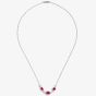 18ct White Gold 1.67ct Oval Cut Ruby & 0.68ct Brilliant Cut Diamond Halo Necklace N02990R 18KW