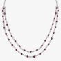 18ct White Gold Ruby & Diamond Two Row Necklace HSN1061(RU)