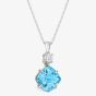 Tivon 18ct White Gold Santa Maria Aquamarine and Diamond Necklace PW-0944-SAQ