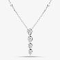18ct White Gold Graduating Diamond Cluster Pendant Necklace H1100