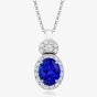 Tivon Platinum Oval Tanzanite and Diamond Cluster Necklace PWP-0861-TZ