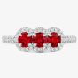 Tivon Platinum Ruby and Diamond Triple Halo Cluster Ring RWP-1886-RB M1/2
