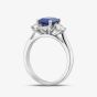 Platinum 1.61ct Emerald Cut Sapphire & 0.50ct Brilliant Cut Diamond Shoulder Set Solitaire Ring 20180H