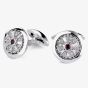 18ct White Gold Diamond & Ruby Round Cufflinks LG212/CA (RU)