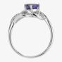 9ct White Gold Tanzanite And Diamond Swirl Ring TH014504R
