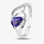 9ct White Gold Tanzanite And Diamond Swirl Ring TH014504R