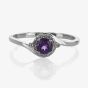 9ct White Gold Amethyst and Diamond Twist Cluster Ring 51Z82WG/10 AMY
