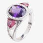 9ct White Gold Amethyst and Tourmaline Ring 9DR409-AM-W