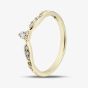 9ct Yellow Gold 0.15ct Diamond Fancy Wishbone Ring 50M71/15-10