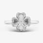 9ct White Gold 0.08ct Diamond Clover Ring THR48854-08SF (WG)