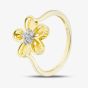 9ct Yellow Gold 0.07ct Diamond Flower Ring THR48859-07SF (YG)