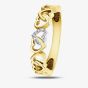 9ct Yellow Gold Diamond Entwined Open Hearts Ring CH594/03-10