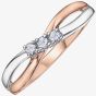 9ct Two Tone Gold 0.10ct Diamond Crossover Ring CH317RG