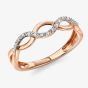 9ct Rose Gold Diamond Open Twist Ring GR505