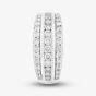 9ct White Gold 1.00ct Diamond Multi-Set Three Row Ring TH014649R