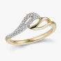 9ct Two Colour Gold Double Diamond Swirl Ring 32.09267.002