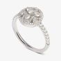 18ct White Gold Mandala Diamond Shouldered Cluster Ring LG199/RA  N