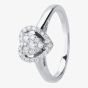 9ct White Gold 0.25ct Diamond Heart Cluster Ring TH014657R