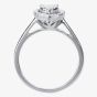 9ct White Gold 0.25ct Diamond Heart Cluster Ring TH014657R