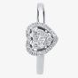 9ct White Gold 0.25ct Diamond Heart Cluster Ring TH014657R