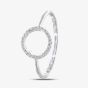 9ct White Gold Diamond Open Circle Ring DR1507W