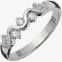 18ct White Gold 5 Stone Diamond Wave Ring HET126(UNDER .30CT)