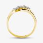 9ct Yellow Gold 0.15ct Diamond Flower Clusters Crossover Ring TH014816R