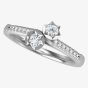 18ct White Gold 0.33ct Twin Diamond Twist Ring 9710/18W/DQ10