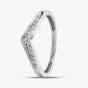9ct White Gold 0.12ct Diamond Wishbone Half Eternity Ring TH014844R