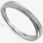 9ct White Gold Pavé-set Diamond Crossover Half Eternity Ring E46803/10-9W