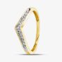 9ct Yellow Gold 0.12ct Diamond Wishbone Half Eternity Ring TH014846R