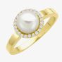 9ct Pearl and Diamond Halo Ring R900081