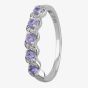 9ct White Gold Tanzanite And Diamond Twist Half Eternity Ring OJR0216-T2A 