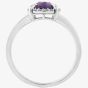 9ct White Gold Oval Claw Set Amethyst and Diamond Cluster Ring DAR1448W