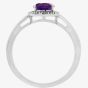 9ct White Gold Oval Amethyst and Diamond Cluster Ring DAR828W